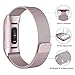 SWEES Metal Bands Compatible Fitbit Charge 3 and Charge 3 SE, Milanese Stainless Steel Magnetic Small (5.5