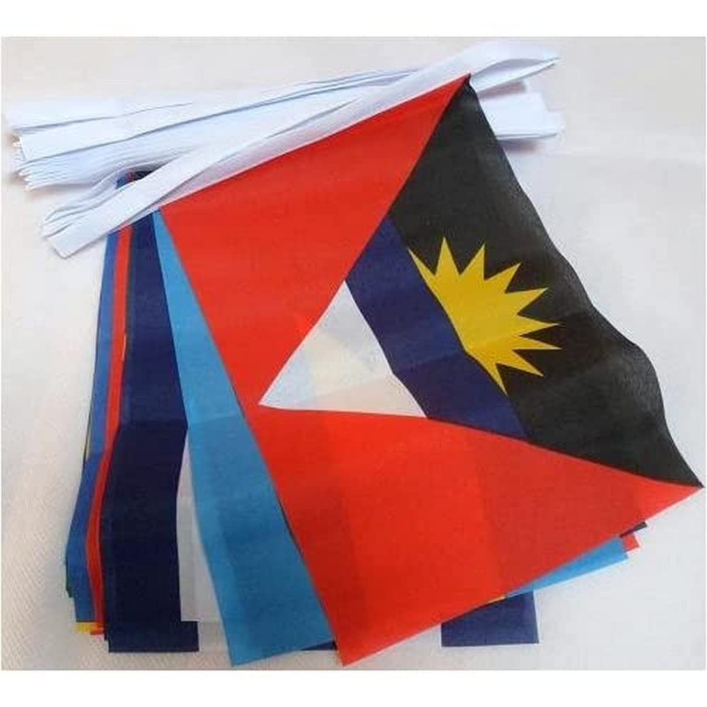 AZ FLAG 30 Caribbean Countries Bunting Flag - 30 Feet Garland 30 Small 30 nations Caribbean Flags 8'' x 6'', 100% Polyester String Pennant - 9 meters — image 1