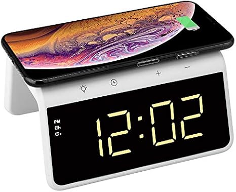 Think Gizmos Wecker Digital Digitaler Wecker Mit Qi Kabellosem Ladegerat Dimmbares Display 2 Alarm Funktionen Und Farbwechselndem Nachtlicht Tg809 Weiss Amazon De Kuche Haushalt