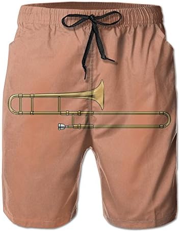 JINYIPI Board Shorts Trombone Music Instruments Men's Quick Dry Classical colorful Swim Trunk Beach Boardshorts