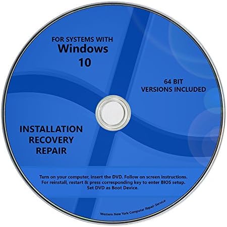 Windows 10 Pro &amp; Home Install Reinstall Upgrade Restore Repair Recovery 64 bit x64 All in One Disc WNYPC Utility Disk DVD
