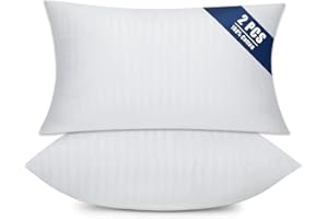 OKBA Set of 2 Throw Pillow Inserts, Hypoallergenic Soft & Firm Cushions with 100% Cotton Cover, 12x20 Pillows Filler for Side Sleepers, Sofa, Bed and Home Decor, Indoor Quality Hotel Pillows