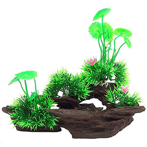 PIVBY Aquarium Decorations Wood Ornament Betta Log Resin Hollow Driftwood Plants Decor with Holes for Small Fish Pets to Swim Through