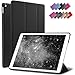iPad Air 2 Case, ROARTZ Black Slim Fit Smart Rubber Coated Folio Case Hard Shell Cover Light-Weight Auto Wake/Sleep for Apple iPad Air 2nd Generation A1566/A1567 Retina Display