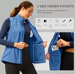 Soothfeel Women's Vest with Zipper Pocekts