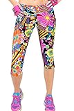 COCOLEGGINGS Womens Digital Print Active Workout Capri Leggings with Designs