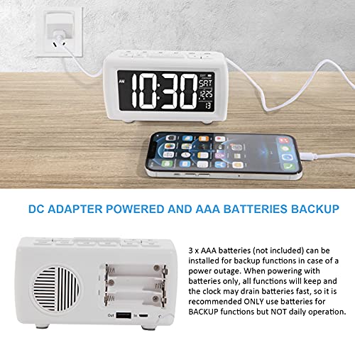 AZUTTA Digital Alarm Clock Radio 7Display Colors and 5Brightness