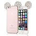 iPhone 6 Case, iPhone 6 Clear case,Lovely Animal 3D Glitter Bling Mouse Ears with Sparkly Diamond Soft Rubber Case for Apple iPhone 6 6s 4.7 inch