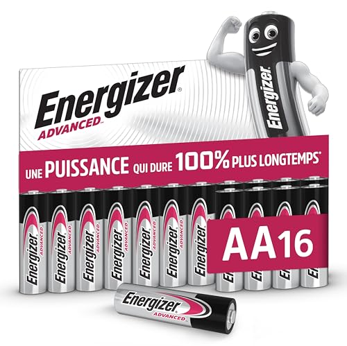 Advanced - Piles AA (Lot de 16) - Alcaline 1,5V - Haute Performance - Télécommandes, Jouets et Électroniques - Made in EU - Emballage 0% Plastique - Conservation 10 Ans [Exclusivité Amazon]