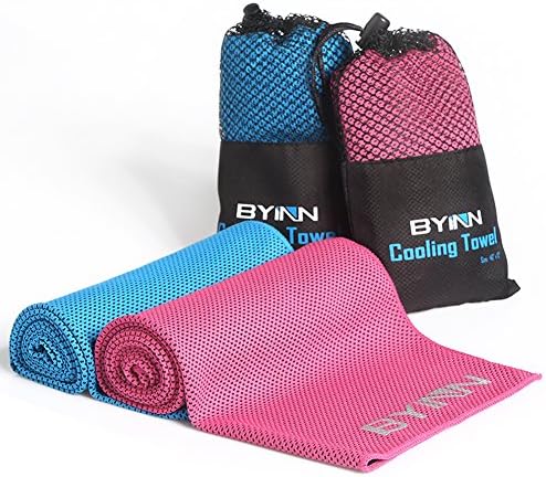 Instant Cooling Towel (40"x12") Stay Cool for Hours, Chilling Neck Wrap, Ice Cold Scarf and Bandana Perfect for Sports Basketball Golf Football Yoga Workout Gym Pilates Travel Camping - 1 Pack/ 2 Pack