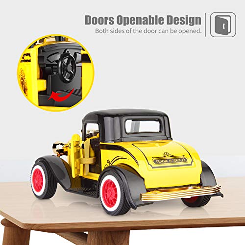 image for Geyiie Small Cars Toys for Toddlers, Pull Back Vehicles Classical Cars