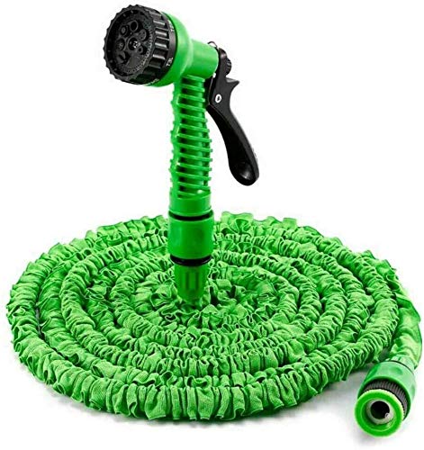 MantraRaj Expandable Garden Flexible Magic Hose Pipe Lightweight with 7 Function Water Spray Gun Tap Nozzle Brass Fittings Anti-Leakage for Garden Home Outdoor Easy Storage 50ft 15m