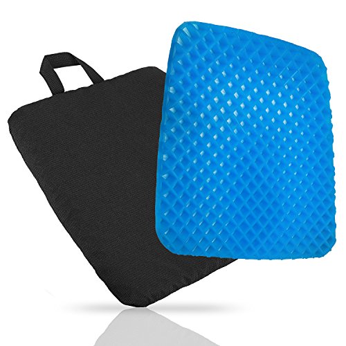 GENERAL ARMOR Gel Chair Seat Cushion - Provide Relief for Lower Back,Coccyx,Sciatica,Tailbone or Hip Pain - Airflow Orthopedic Design Seat Pad for Wheelchair,Car,Office Chairs,Prevent Sweaty Bottom
