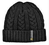 Ebuyingcity Boys Men Thick Knitting Cotton Wool Hat Crochet, Ski Hat Snowboard Hat Ribbed Beanie, Black