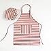 Dapper&Doll Kids Apron and Chef Hat - Gift Set for Boys Girls Ages 4-10 - Red Stripe