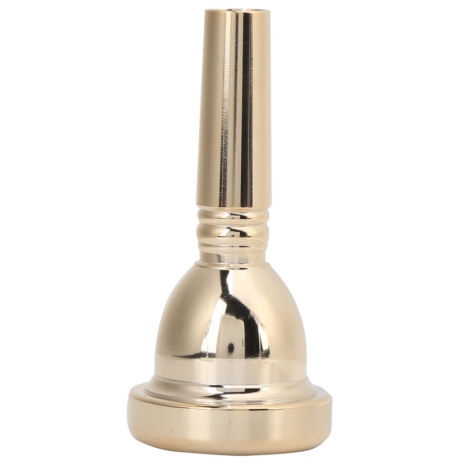 Photo 1 of Trombone Mouthpiece, Brass Tenor Trombone Mouthpiece Large Shank Mouth Piece Metal 12.7mm 5G Accessory Replacement TR?03 for Professional Trombone Players Amateurs (Gold)