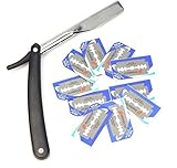 STRAIGHT EDGE RAZOR BLADES DORCO STAINLESS STEEL BARBER SHAVING + DORCO 10 PCS BLADES by Zeepk Beauty
