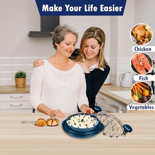 LCTROS Chicken Shredder Worthy for Shredder Meat–Visible Chicken Grinder with Non-Skid Base, Chicken Breast Shredder Tool with Handles Meat Shredder (Blue)