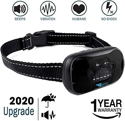 ZENNO No Bark Collar for Small, Medium, Large Dogs - Upgrade Stop Barking Collar for Dogs with Vibration and Sound - Humane and Safe Anti Bark Collar for Dogs - 100% Waterproof Bark Collar