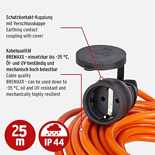 Brennenstuhl BREMAXX® verlengsnoer (25m kabel, voor buitengebruik IP44, toepasbaar tot -35 °C, olie- en UV-bestendig… - Afbeelding 3
