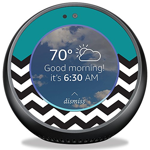 Click Here to See More Images Skin for Amazon Echo Spot - Teal Chevron| MightySkins Protective, Durable, and Unique Vinyl Decal wrap cover | Easy To Apply, Remove, and Change Styles | Made in the USA