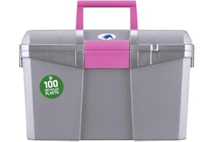 ProTack Equestrian Grooming Caddy, Multi-use Tool Box, 100% Recycled Sturdy Polypropylene Construction with Reinforced Lid, U