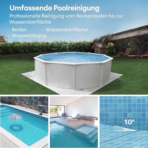 Ultenic Pooleco 10 Pool Robots, Pool Robot Battery with Dual Motors, 90 Min Running Time, 80 m² Cleaning Area, Automatic Parking, Suitable for Various Swimming Pools