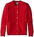 French Toast girls Anti-pill Crew Neck School Uniform Cardigan Sweater, Red, 4 5 US