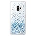 Caka Galaxy S9 Case, Galaxy S9 Glitter Case Liquid Series Luxury Fashion Bling Flowing Liquid Floating Sparkle Glitter Soft TPU Case for Samsung Galaxy S9 (Blue)