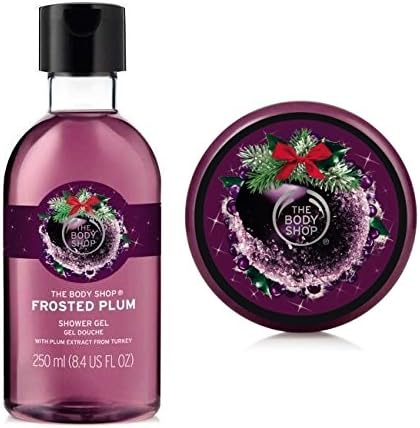 The Body Shop Festive Xmas Shower Gel 250ml+The Body Shop Festive Xmas Body Butter 200ml - Vanilla Pumpkin/Frosted Berries (Frosted Plum)
