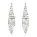 SELOVO Fashion Wedding Bride Women Long Tassel Link Fringe Dangly Earrings Clear Crystal