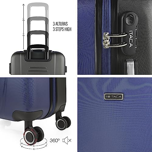 - Valise Grande Taille 23Kg Rigide Spacieuse XL pour Soute Avion Ultra Résistante avec Cadenas à Combinaison Idéale pour Voyages Longs Et Moyens Séjours., Bleu Marine-Anthracite