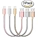 Direct Wire & Cable Nylon USB Lightning Cable Charging Cable for iPhone, 9 Inch, 3 Pack - Rose Gold/Space Gray/Gold
