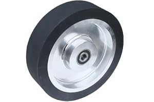 RAMS BRALIN 2"-14" x 2" Solid Rubber Contact Wheel with 6202-1/2 Bearings Work with Sanding Bands for Metal Kinfe Wood Grinding Polishing (8 x 2 inch, 80A)