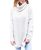 VOKY Women Cowl Neck Knit Sweater Chunky Oversized Loose Sweater