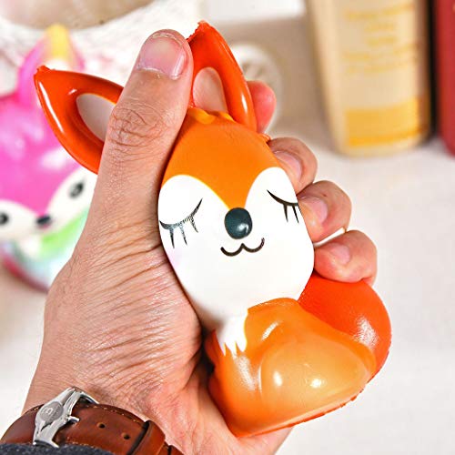 Mikilon Squishies Kawaii Cartoon Fox Scented Slow Rising Animal Squishy (Orange)
