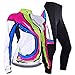 sponeed Women's Cycle Jersey Bike Clothing Gel Padded Racing Long Sleeve Size S US Multi