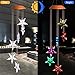 Solar Stars Wind Chimes Outdoor Hanging Decor Waterproof Mobile Portable Color Changing Solar Power LED Star Wind Chime Light for Mom, Home, Patio, Yard, Window, Night Garden Decoration