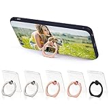 Phone Ring Cell Phone Ring Holder 360 Degree Rotation Phone Ring Holder Transparent Finger Ring Stand Kickstand Compatible Most of Smartphones Set of 5