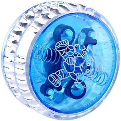 Lufore Plastic Glow Light Up YoYo Balls Professional Auto-Return with String for Children Adult Toys (Blue)