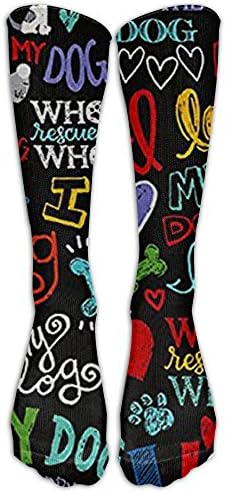 Animal Novelty I Love My Dog Knee High Graduated Compression Socks For Women And Men - Best Medical, Nursing, Travel & Flight Socks - Running & Fitness