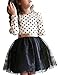 NNJXD Toddler Girl Polka Dotted Multilayer Ruffled Long Sleeve Tutu Party Dresses Size 4-5 Years White