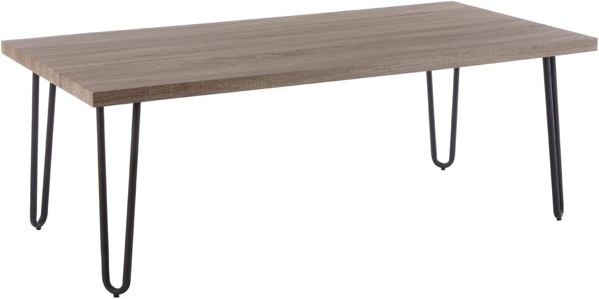 Premier Borough Coffee Table, Faux Wood Veneer, Matte Black Legs - Image 3