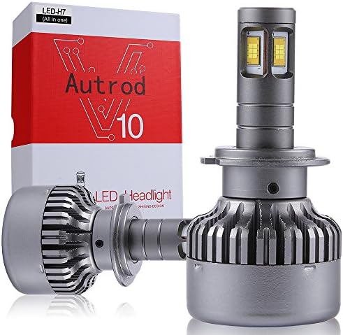 LED Headlight Conversion Kit, Autrod 2Pack H7 LED Bright Headlight Bulbs 6500K 80W 9600LM HID Xenon Headlamp with Load Resistors, Dual Beam Replacement Head Light for vehicle- Cool White