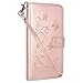 Huawei Ascend XT 2 Case, Huawei Elate 4G LTE Case, Linkertech [Kickstand Feature] PU Leather Wallet Flip Pouch Case Cover with Card Slots & Wrist Strap for Huawei Ascend XT2 H1711 (Rose Gold)