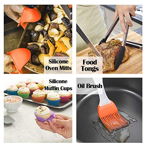 8 inch XL Air Fryer Accessories 11 pcs with Recipe Cookbook Compatible for Gowise USA Cozyna Airfryer XL 5.3QT – 5.8QT, Deluxe Deep Fryer Accessories Set of 12 - Champagne Gold