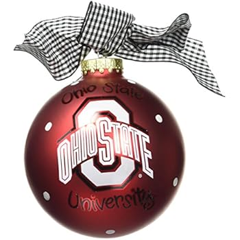 Amazon Com Coton Colors Ohio State Logo Glass Ornament