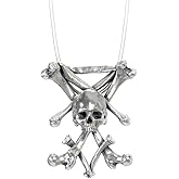 Skull Lucifer Sigil Skull and Bone Pendant Metal Jewelry for Necklace