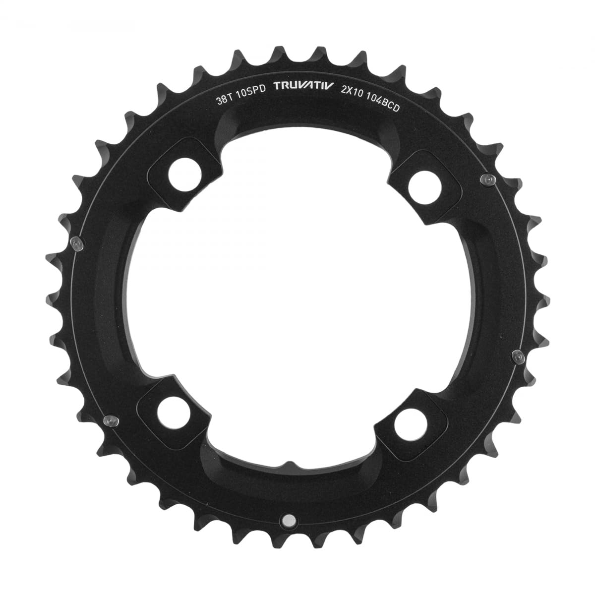 Truvativ CRT38XBS2 Chainring MTB 38T 4 Bolt 104 mm BCD Aluminium No Pin Blast Black 2 x 10 (38-24) S1 (49 mm Chainline), 11.6215.188.420