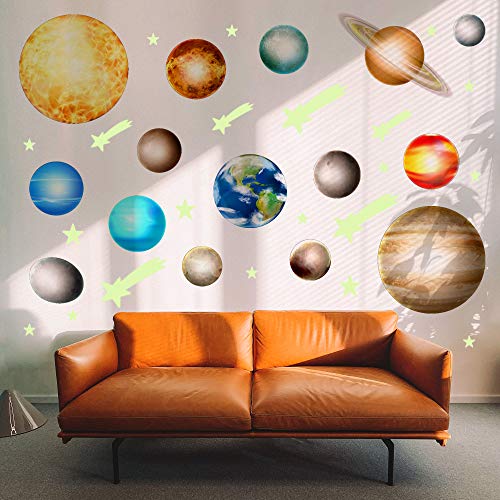 HORIECHALY Glow in The Dark Stars and Bright Solar System Wall